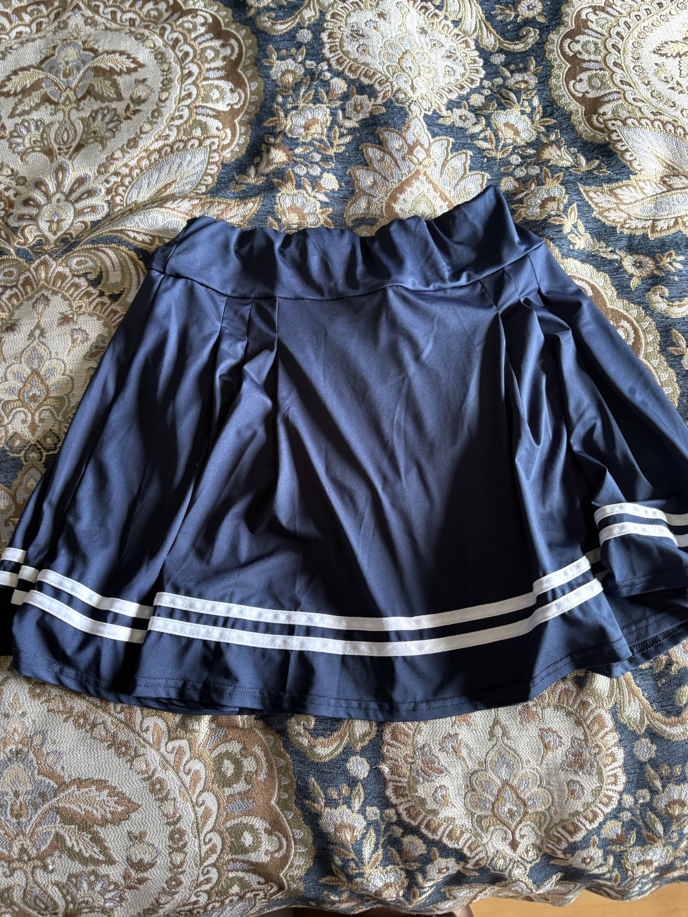 Women’s Navy Athletic Skorts with White Stripes